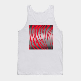 Silver Tiger Stripes Red Tank Top